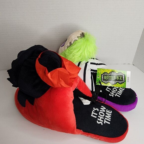 NEW Ground Up Beetle Juice Lydia Deetz Plush Character Slippers Women SIZE 9/10 - Picture 2 of 6